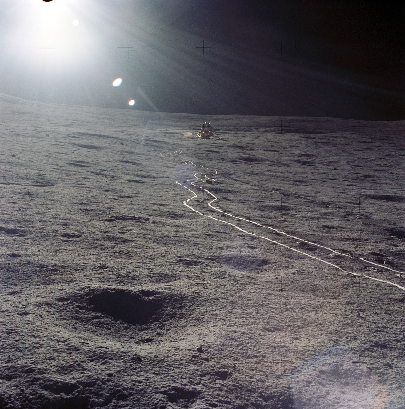 Photo of tracks of Apollo 14 astronauts