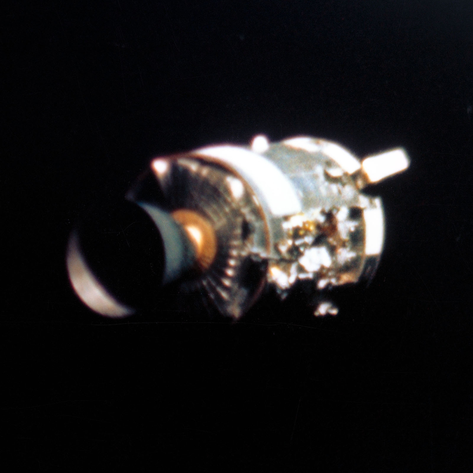 A photo of a damaged service module