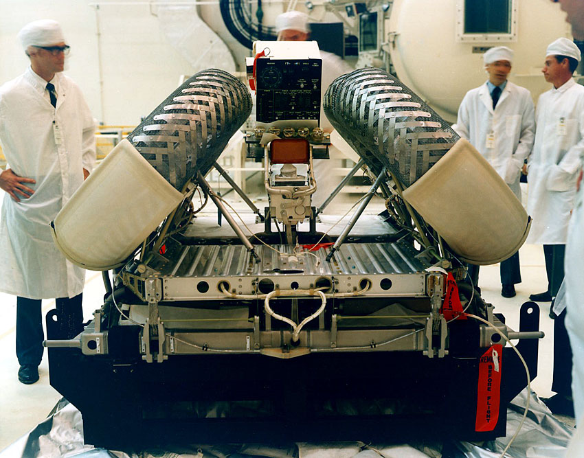 A photo of the lunar vehicle folded up