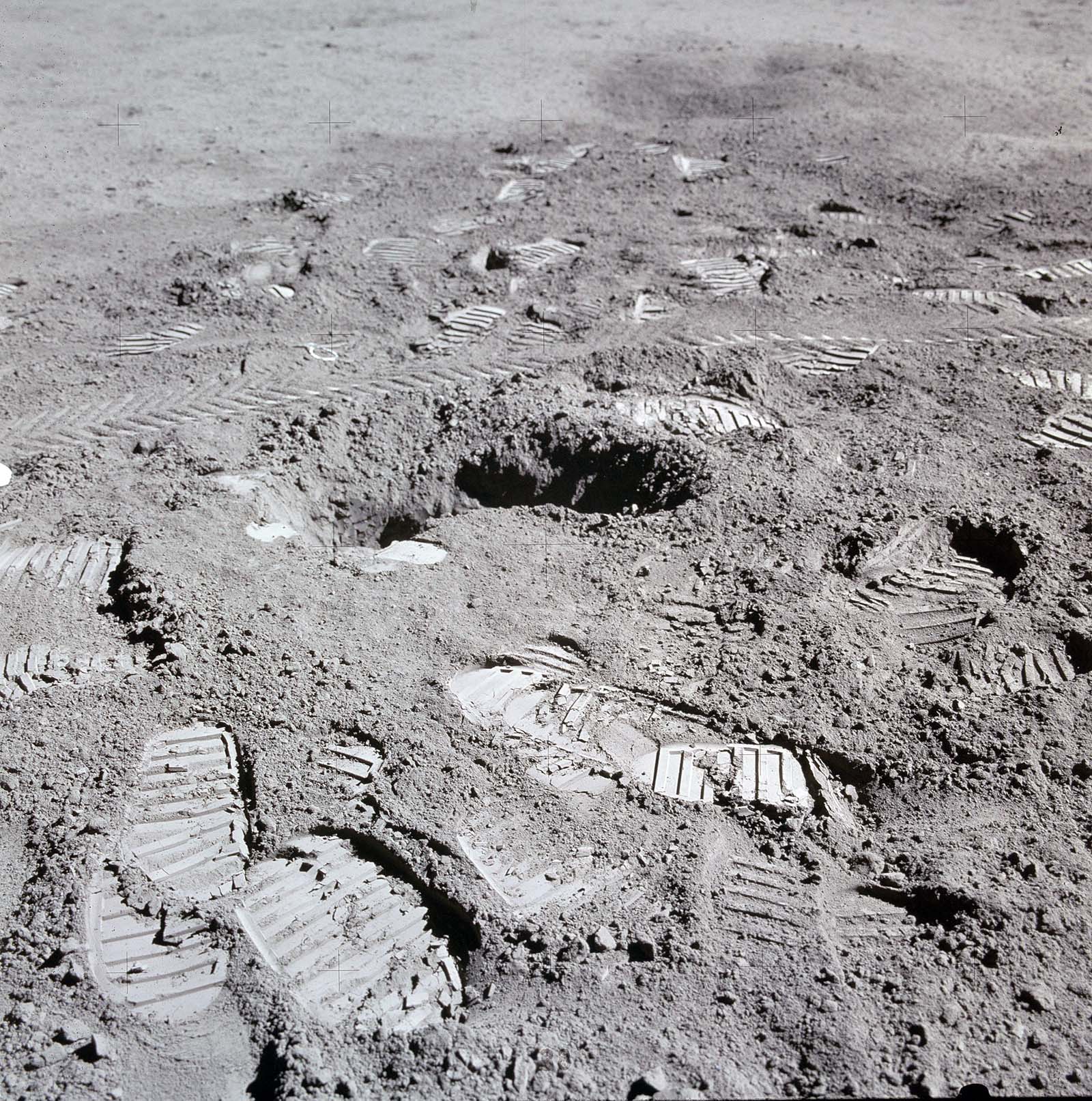 A photo of astronaut’s footprints on the Moon