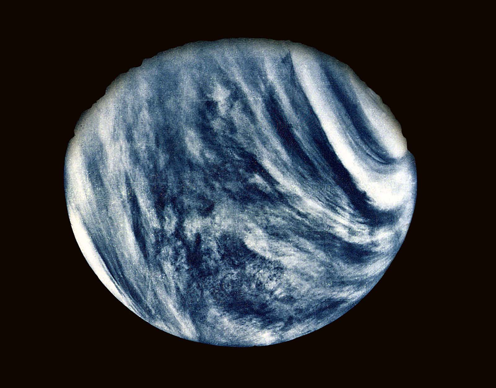 A photo of clouds covering the atmosphere of Venus