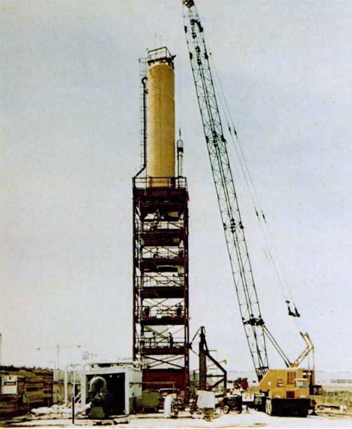 A photo of a tower used for pressure test