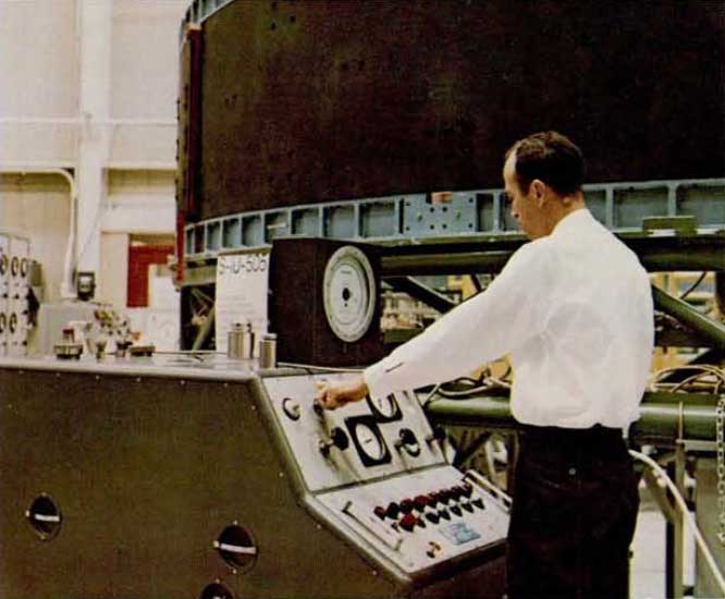 A photo of a technician testing the instrument unit