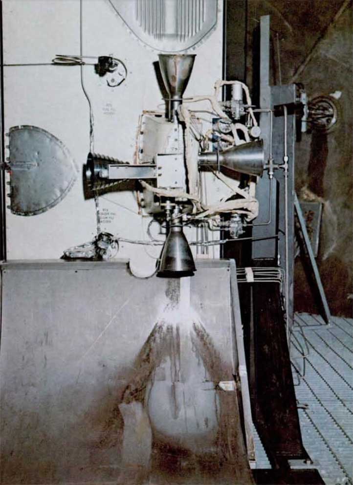 A photo of 4 small rocket engines