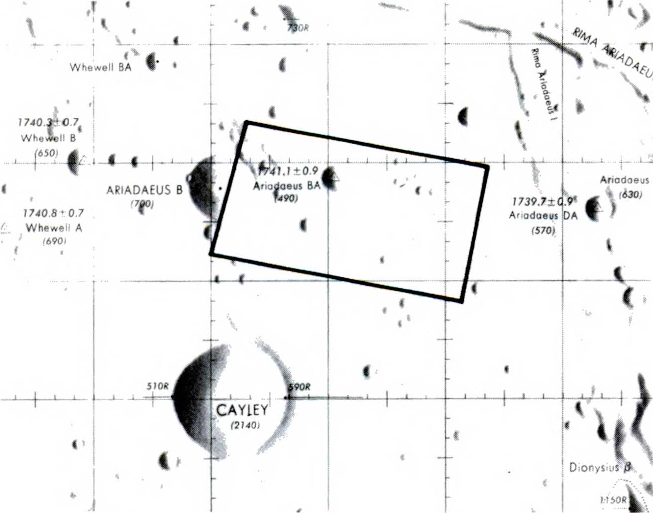 A map of the highlands west of Mare Tranquillitatis