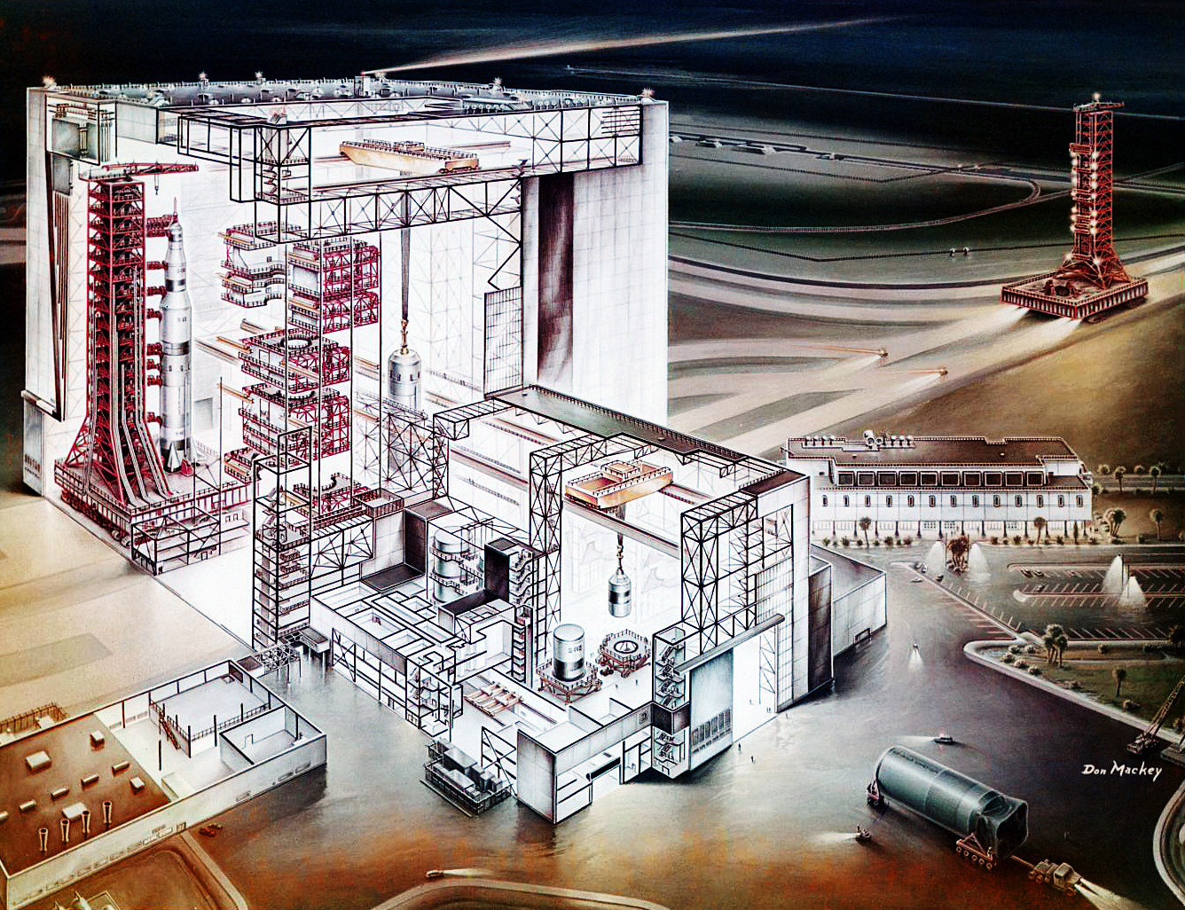 A picture of the cross-section of the Vehicle Assembly Building