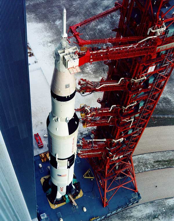 A photo of the top view of the space vehicle