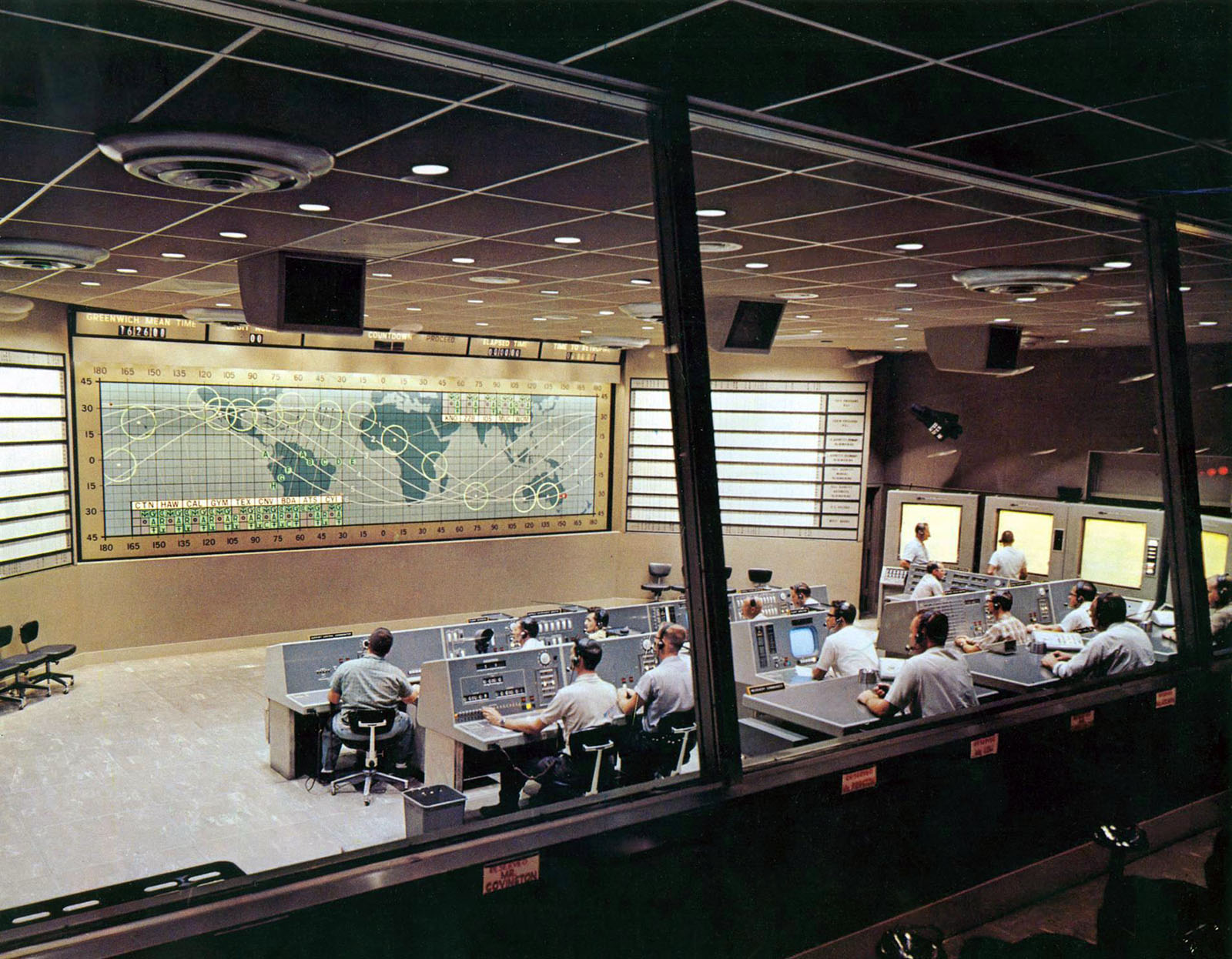 A photo of staff in the control center