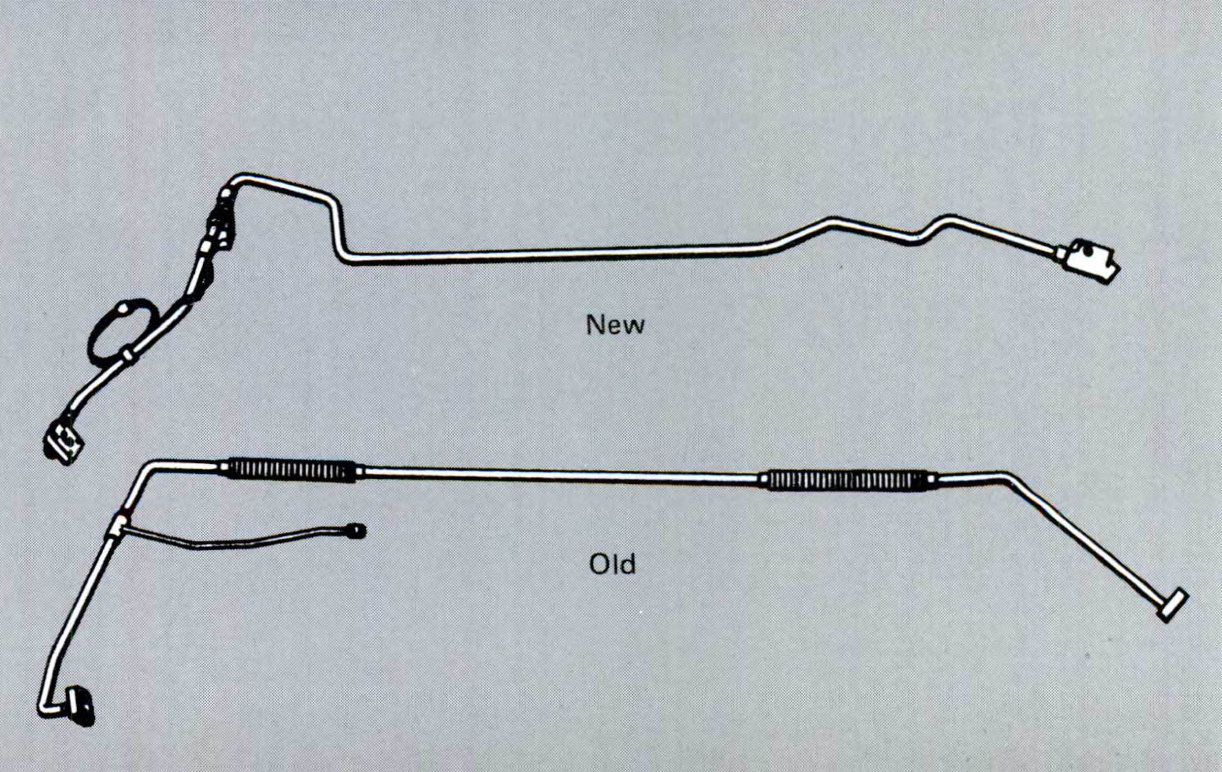 A picture of the new and old fuel line