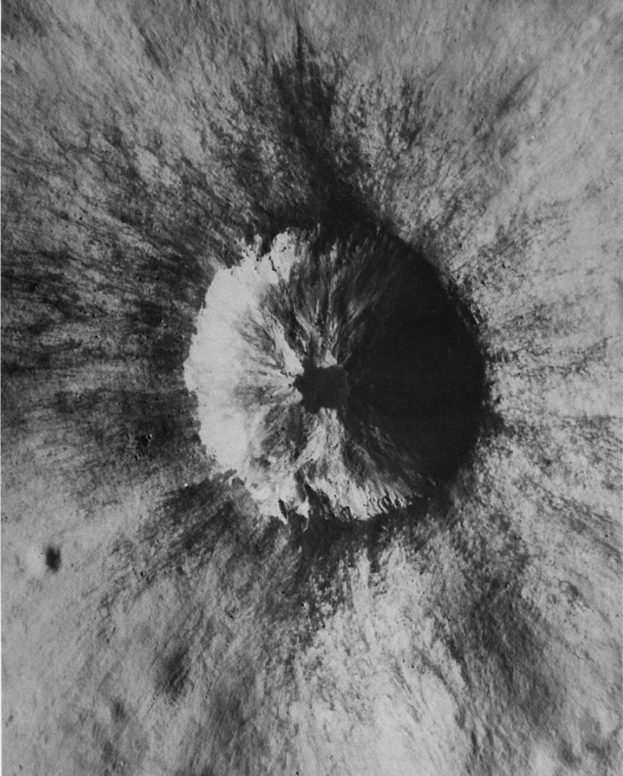 FIGURE 100. - This is an enlargement of a small part of a panoramic camera frame showing the same crater in much more detail. 