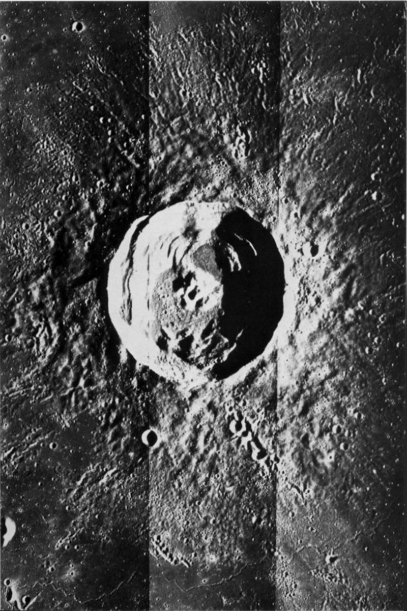 FIGURE 137. - Parts of three frames from the Apollo 17 panoramic camera were mosaicked to form this high- resolution view.