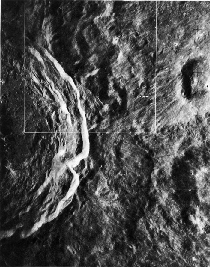 FIGURE 159. - The ejecta blanket of King fills this entire scene except for the crater itself and a few small superposed craters.