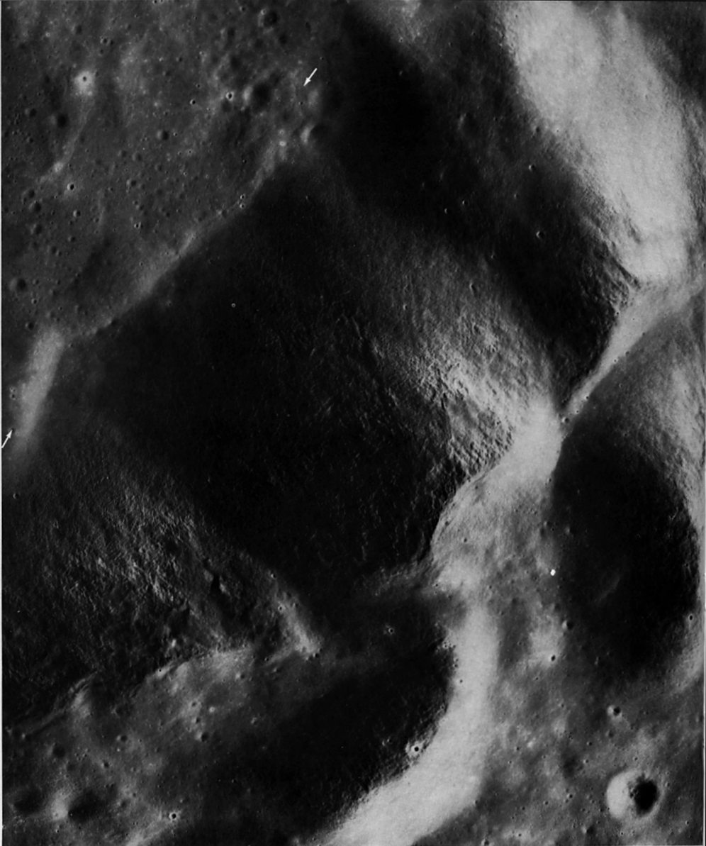 FIGURE 42. - One of the high, steep peaks of the Apennine Mountains, the highest part of the Imbrium basin rim.