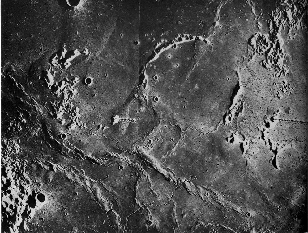 FIGURE 68. - Although this mosaic covers only a small part of Oceanus Procellarum, it shows a large number of different features that typify the mare surfaces of the Moon.