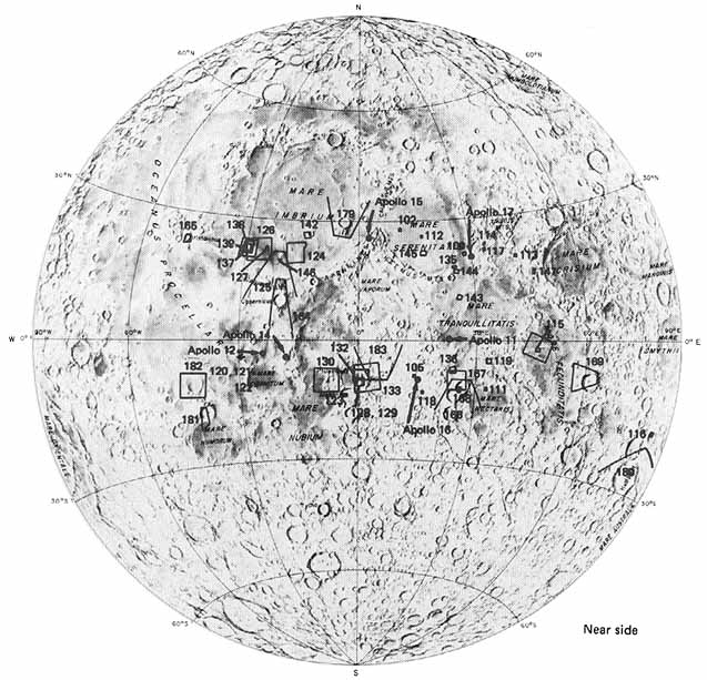 Figure 96. Location of photographs in this chapter; numbers correspond to figure numbers. [Base map courtesy of the National Geographic Society]