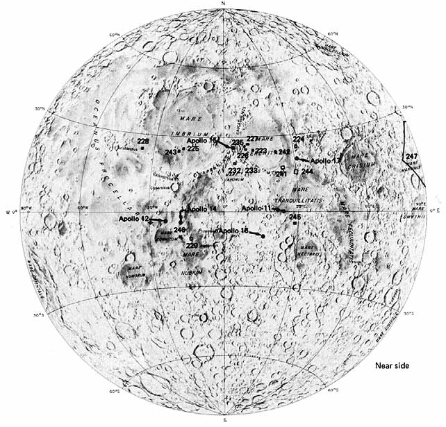 Figure 222. - Location of photographs in this chapter; numbers correspond to figure numbers. [Base map courtesy of the National Geographic Society.]