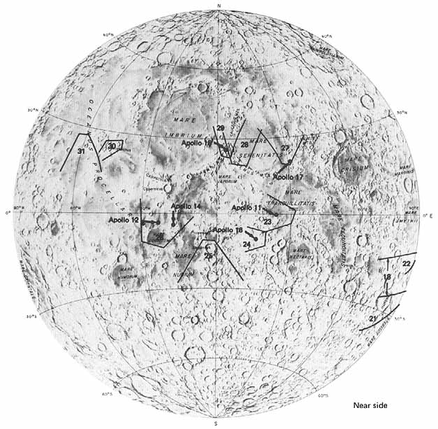 Figure 16. -  Location of photographs in this chapter; numbers correspond to figure numbers. [Base map courtesy of the National Geographic Society]