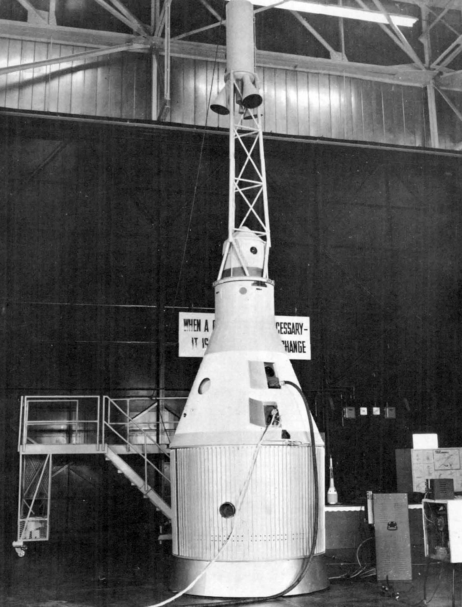 mock-up of Mercury spacecraft