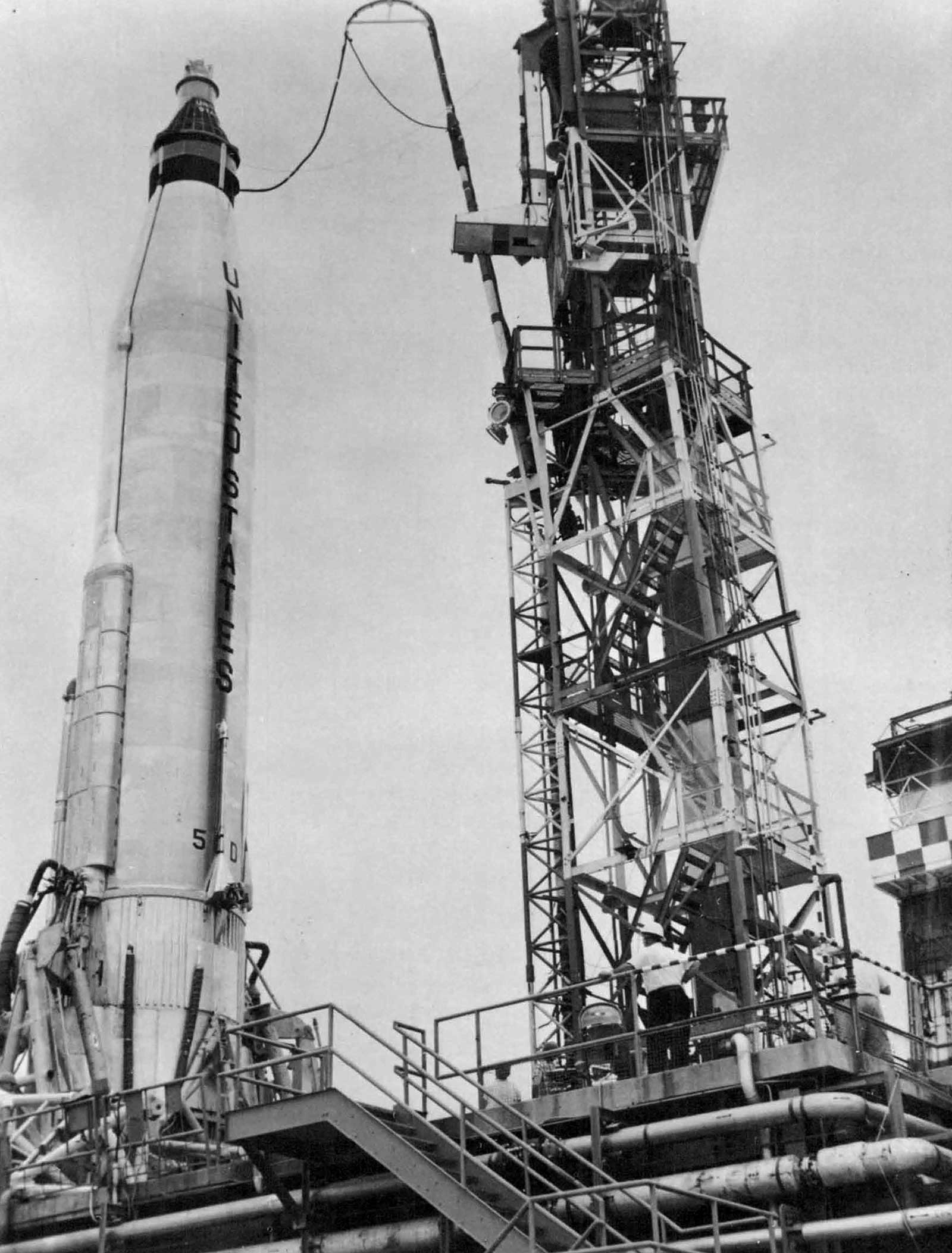 Mercury Atlas 1 on the launch pad