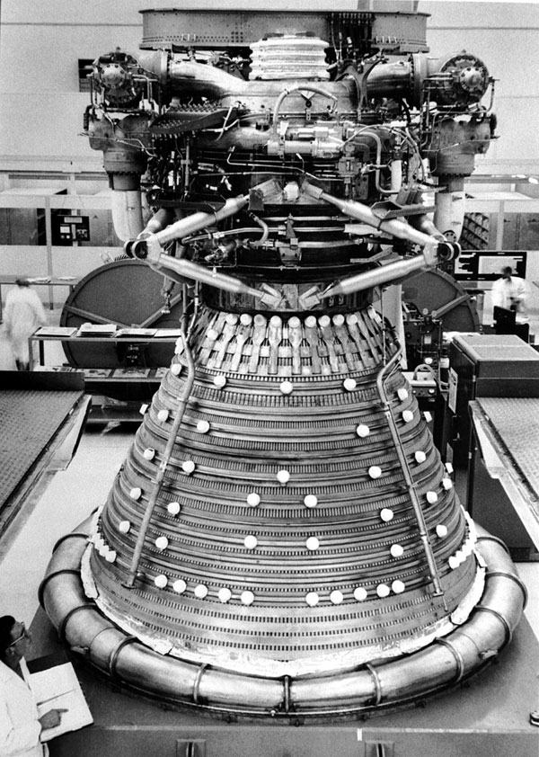 F-1 engine being prepared