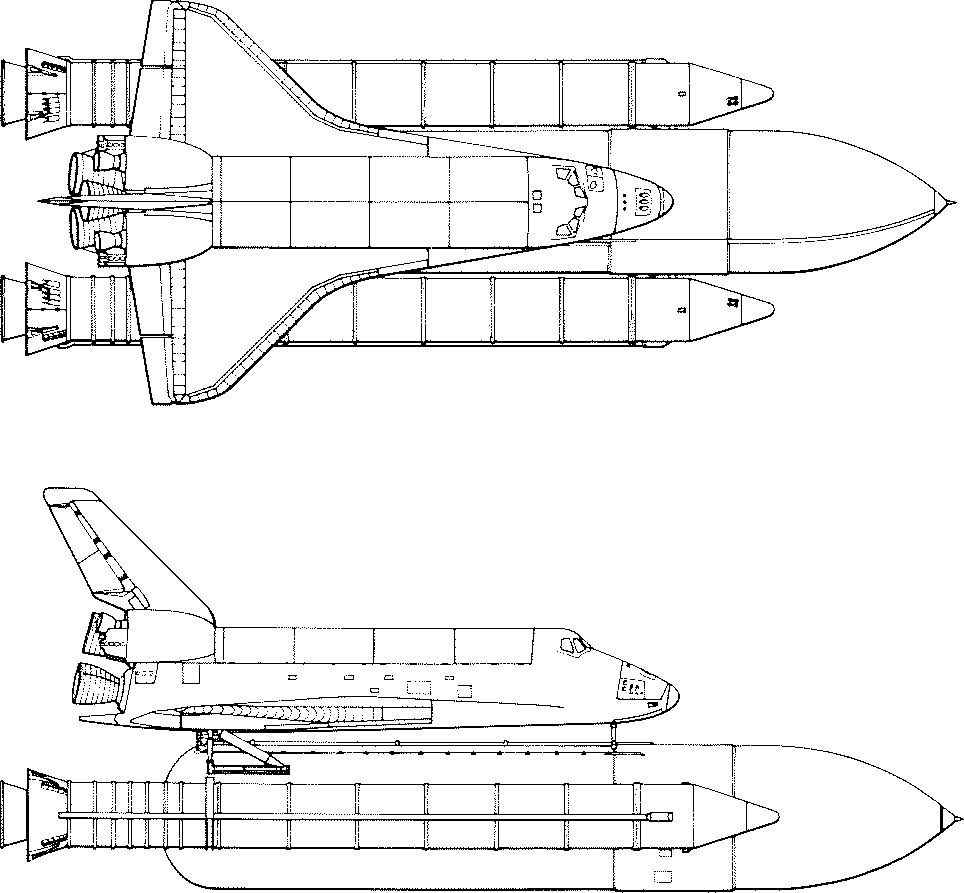 Drawings of the complete launch vehicle