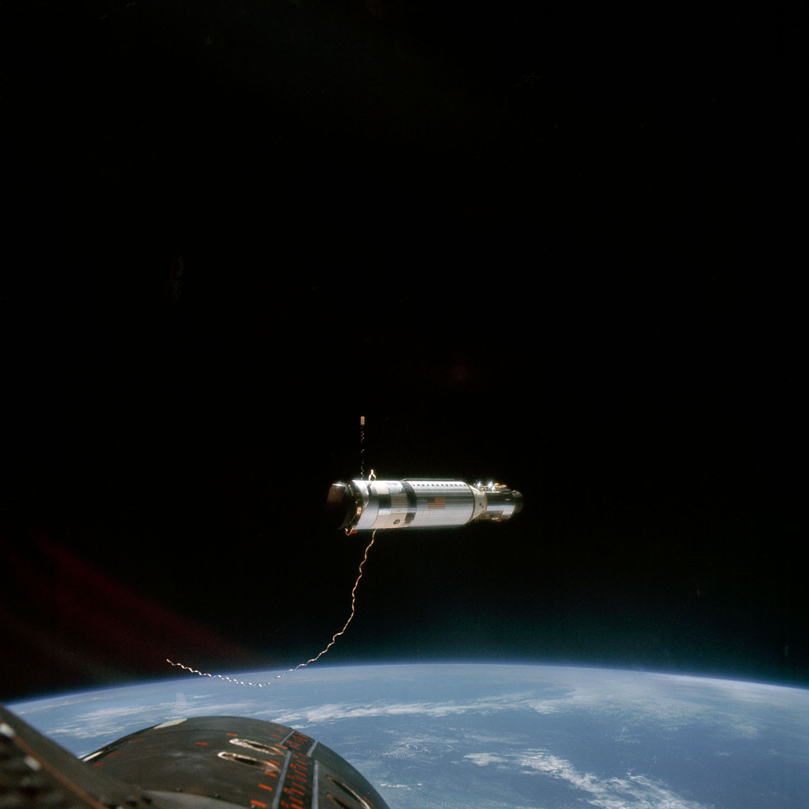 space phot of Agena rocket in orbit