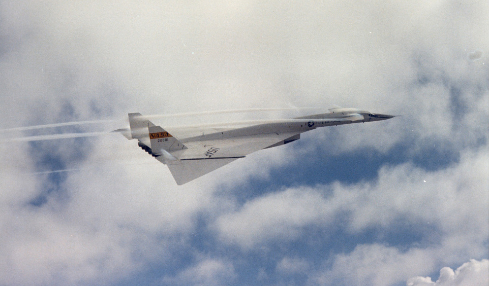 aerial view of a supersonic XB-70