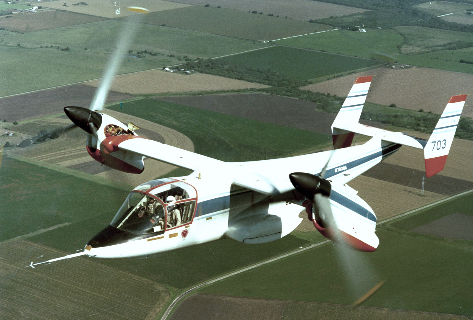 XV-15 fully airborne in conventional flight mode